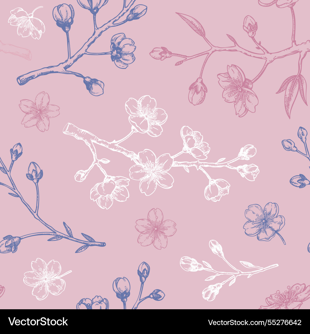 Sakura pattern cherry blossom tree background Sakura pattern cherry blossom tree background vector image