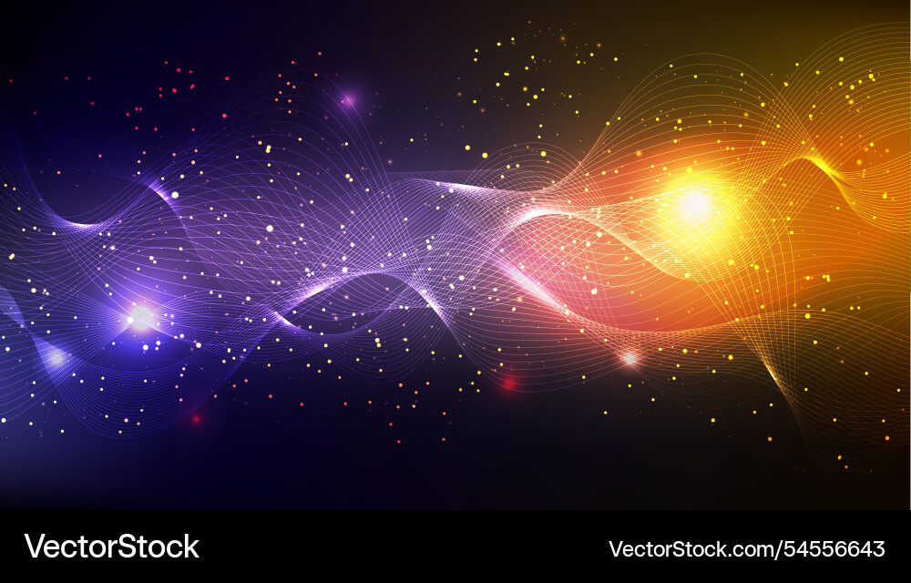 Abstract glowing particles dynamic line waves Abstract glowing particles dynamic line waves vector image