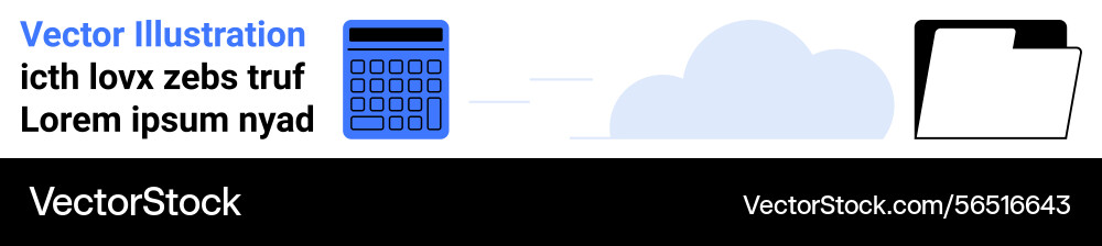 Calculator cloud and folder symbolizing data Calculator cloud and folder symbolizing data vector image