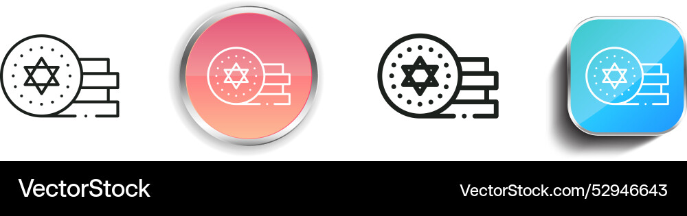 Coins icon thin linear regular and button style Coins icon thin linear regular and button style vector image