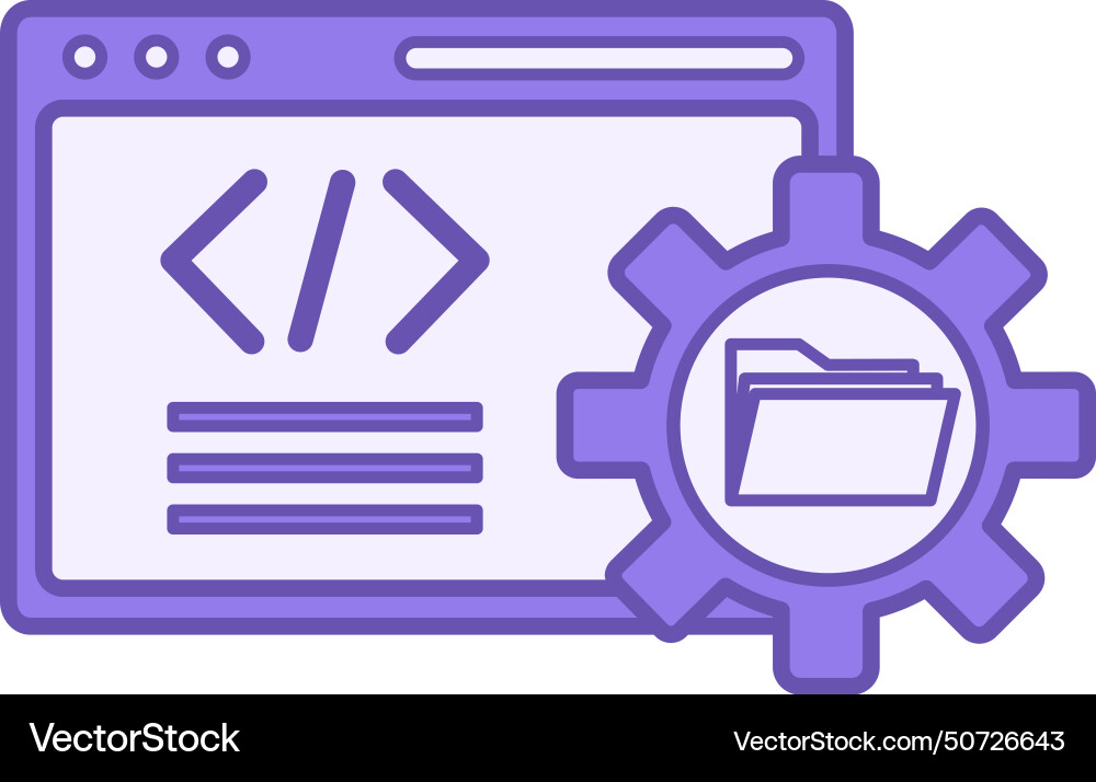 Colored software icon of computer folder vector image