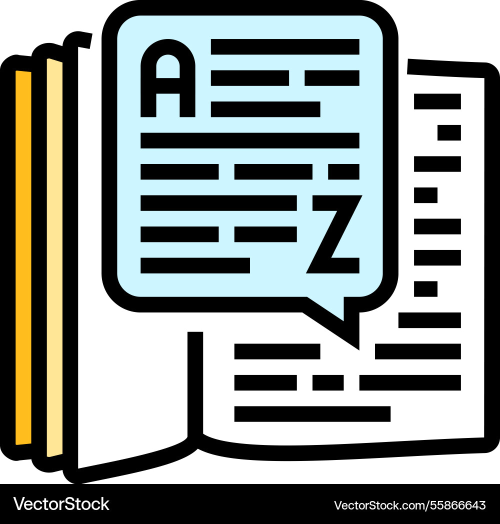 Dictionary nlp color icon vector image