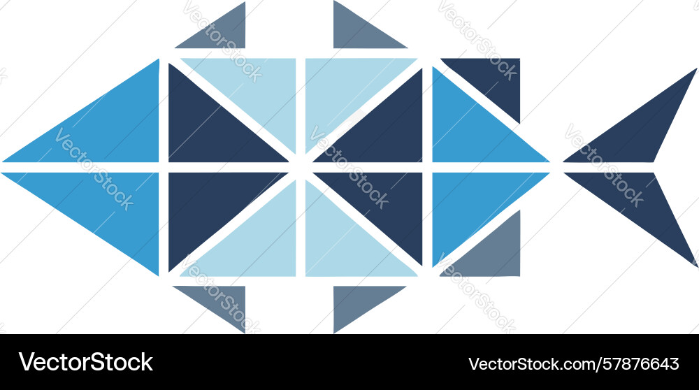 Geometric fish abstract design generative ai Vector Image