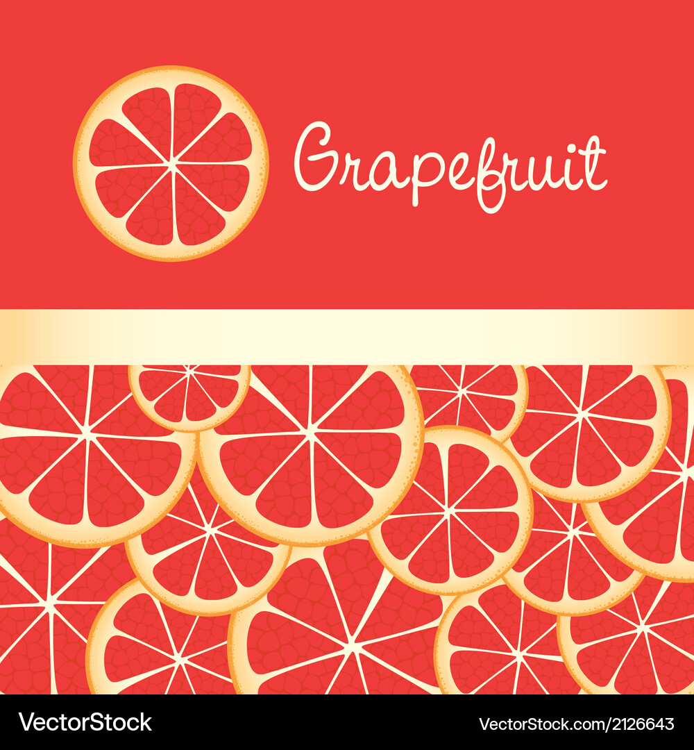 Grapefruit Slice Background Vector Image
