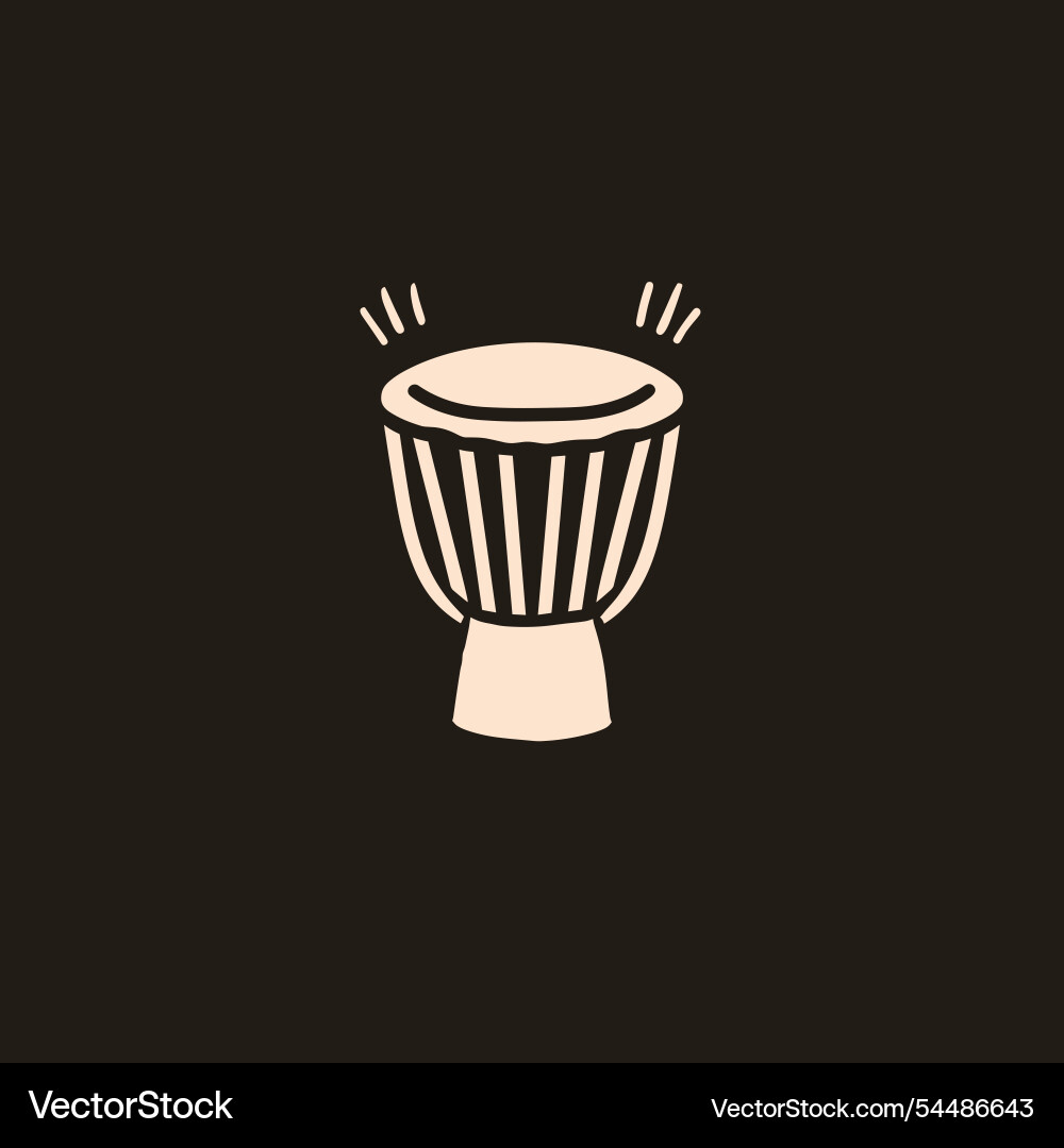 Handcrafted drum with rhythmic patterns displayed Handcrafted drum with rhythmic patterns displayed Vector Image