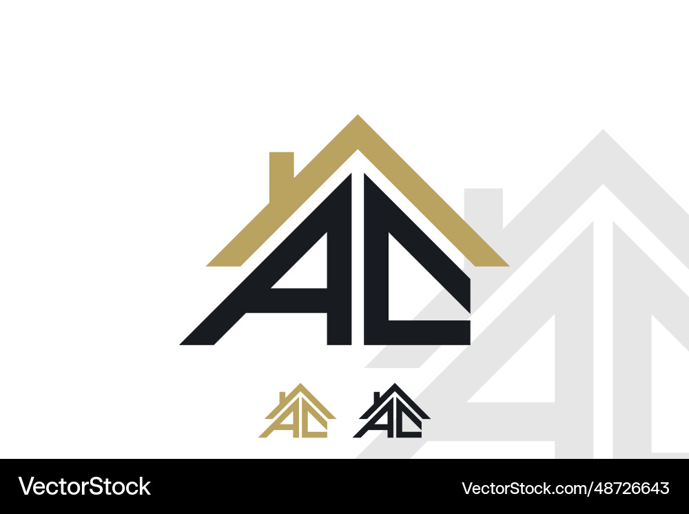 Letter ac logo design with house concept vector image