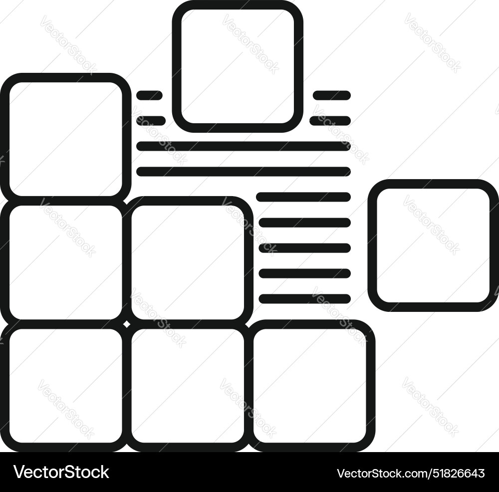 Modular system showing lines connecting squares Modular system showing lines connecting squares Vector Image