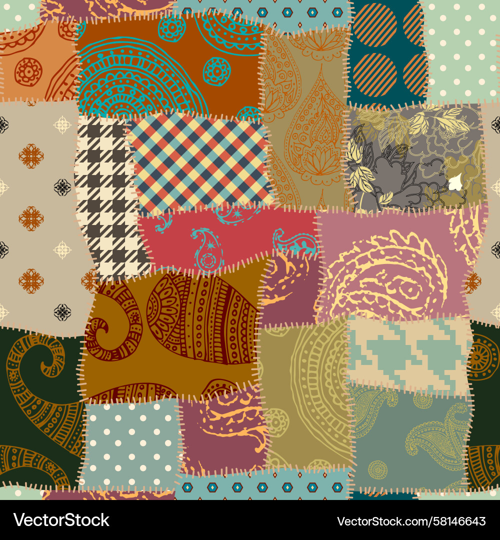 Patchwork Quilt Pattern Vector Image