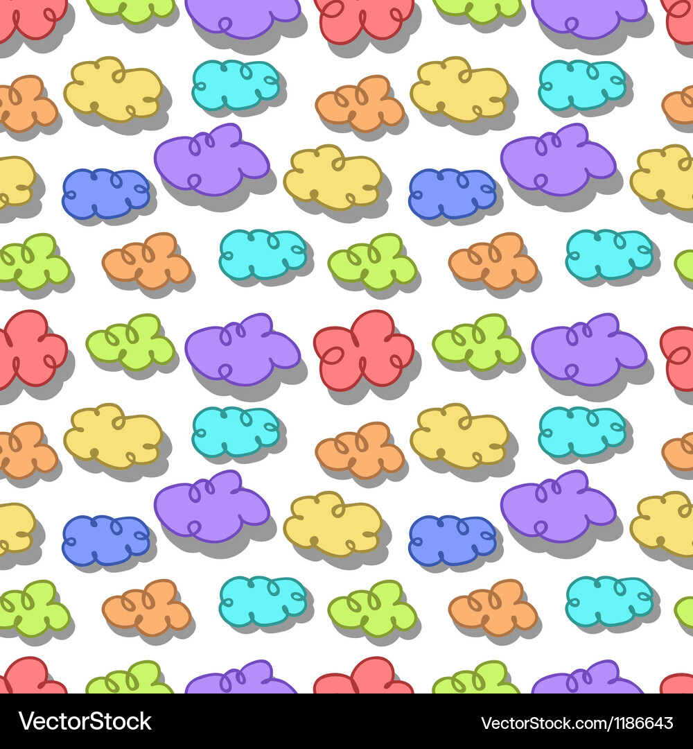 Seamless pattern with colored clouds Vector Image