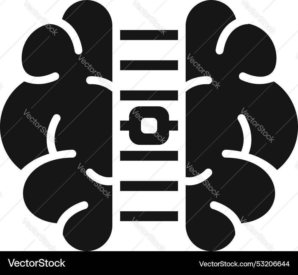 Ai microchip brain technology icon showing Ai microchip brain technology icon showing vector image