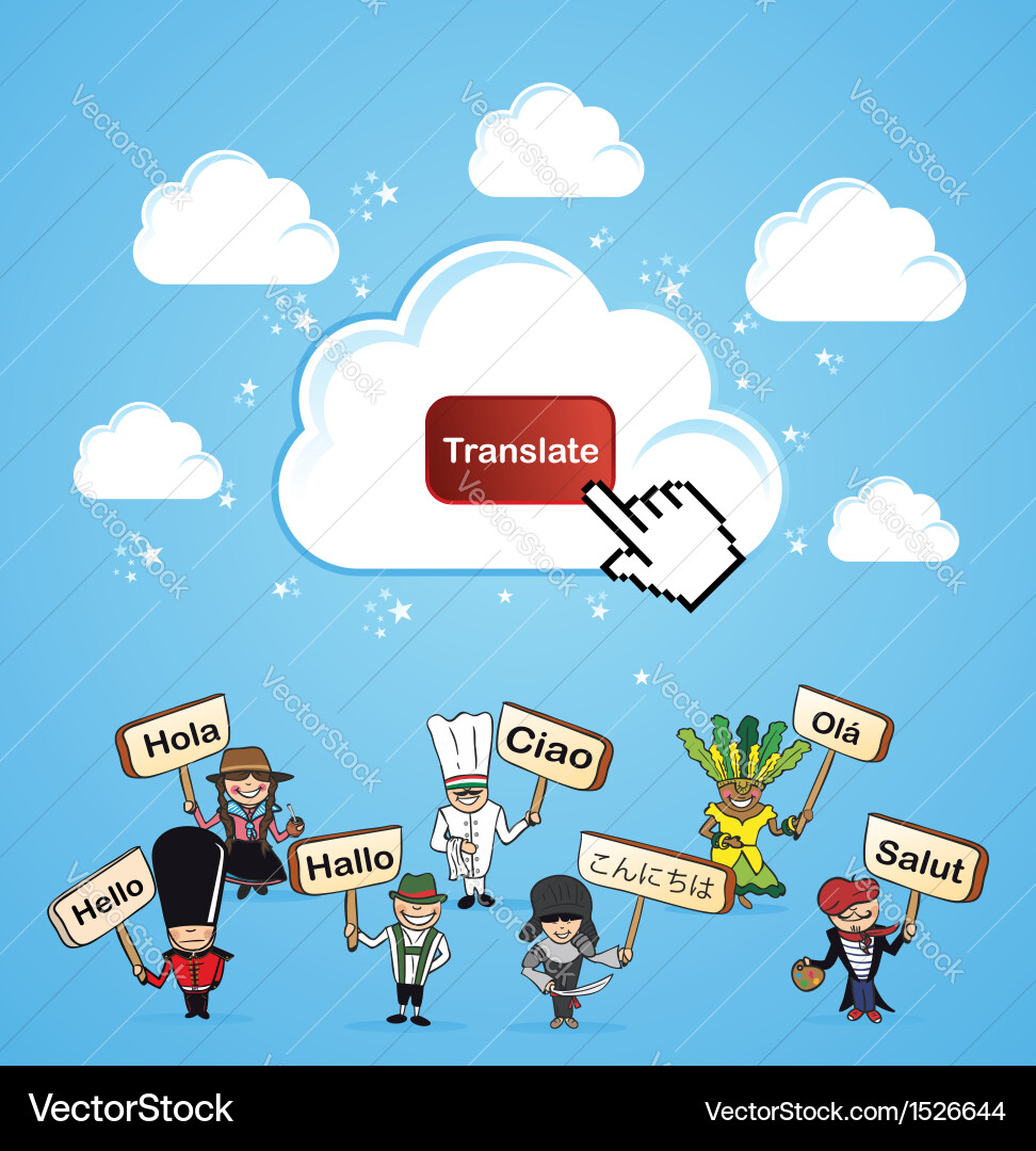 Cloud computing translate concept Vector Image