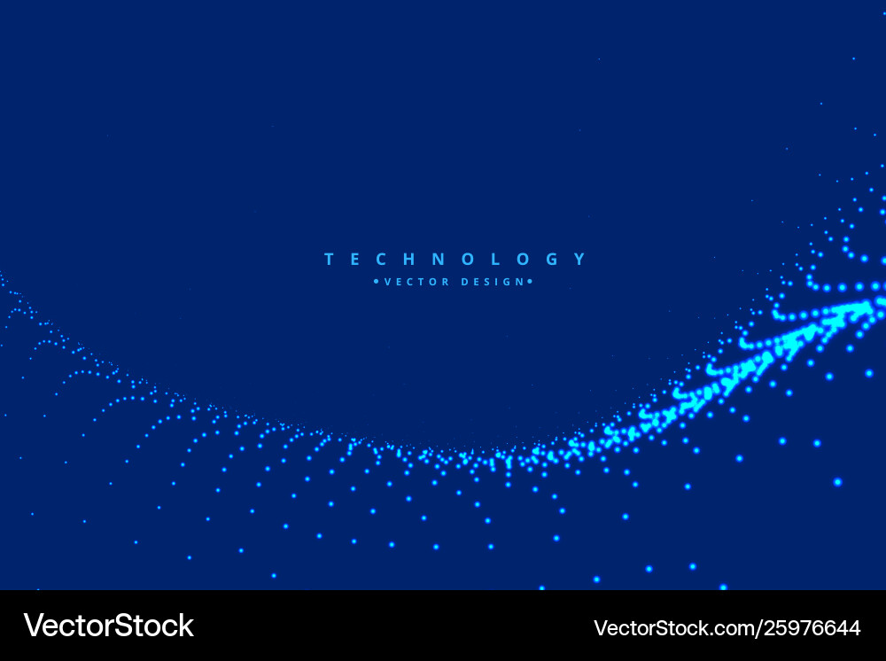 Digital particle wave technology background vector image