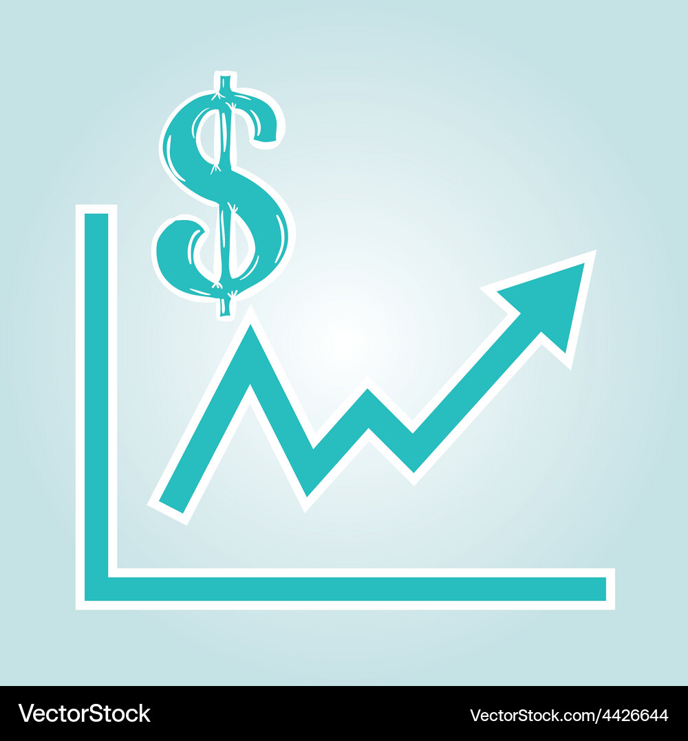 Increasing graph with dollar symbol Vector Image