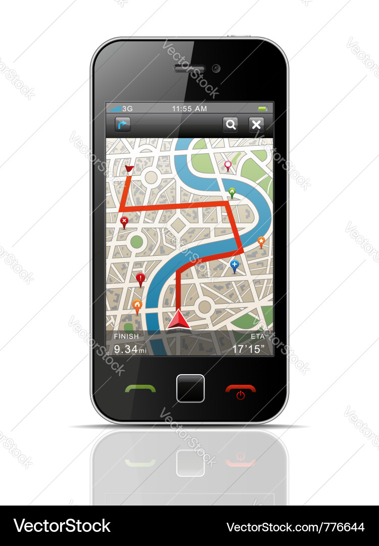 Navigation Smartphone App vector image