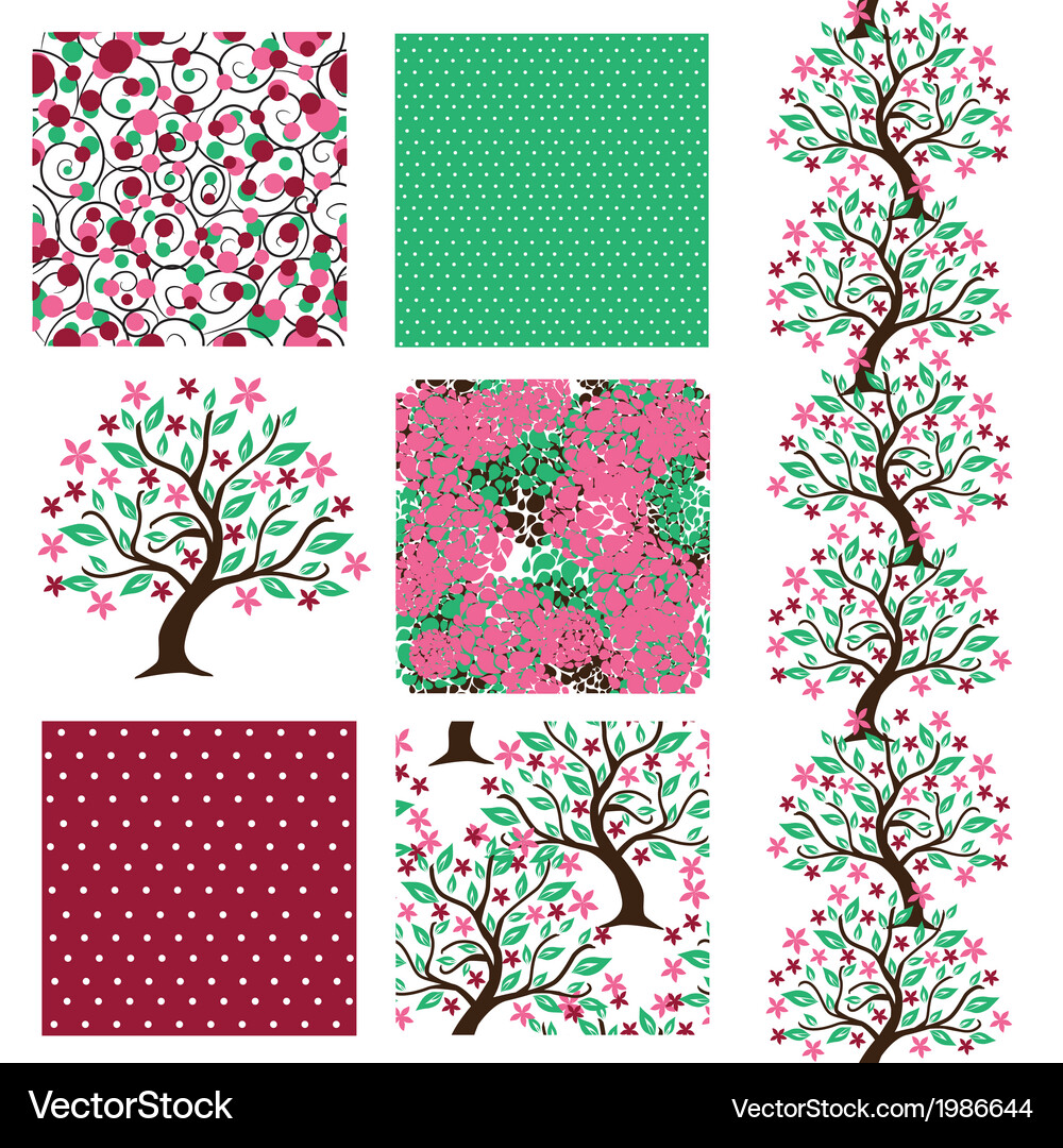 Seamless patterns set Vector Image