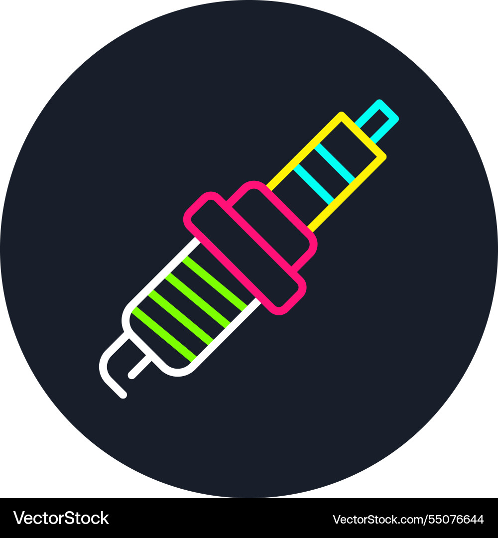 Spark plug line multi color icon Vector Image