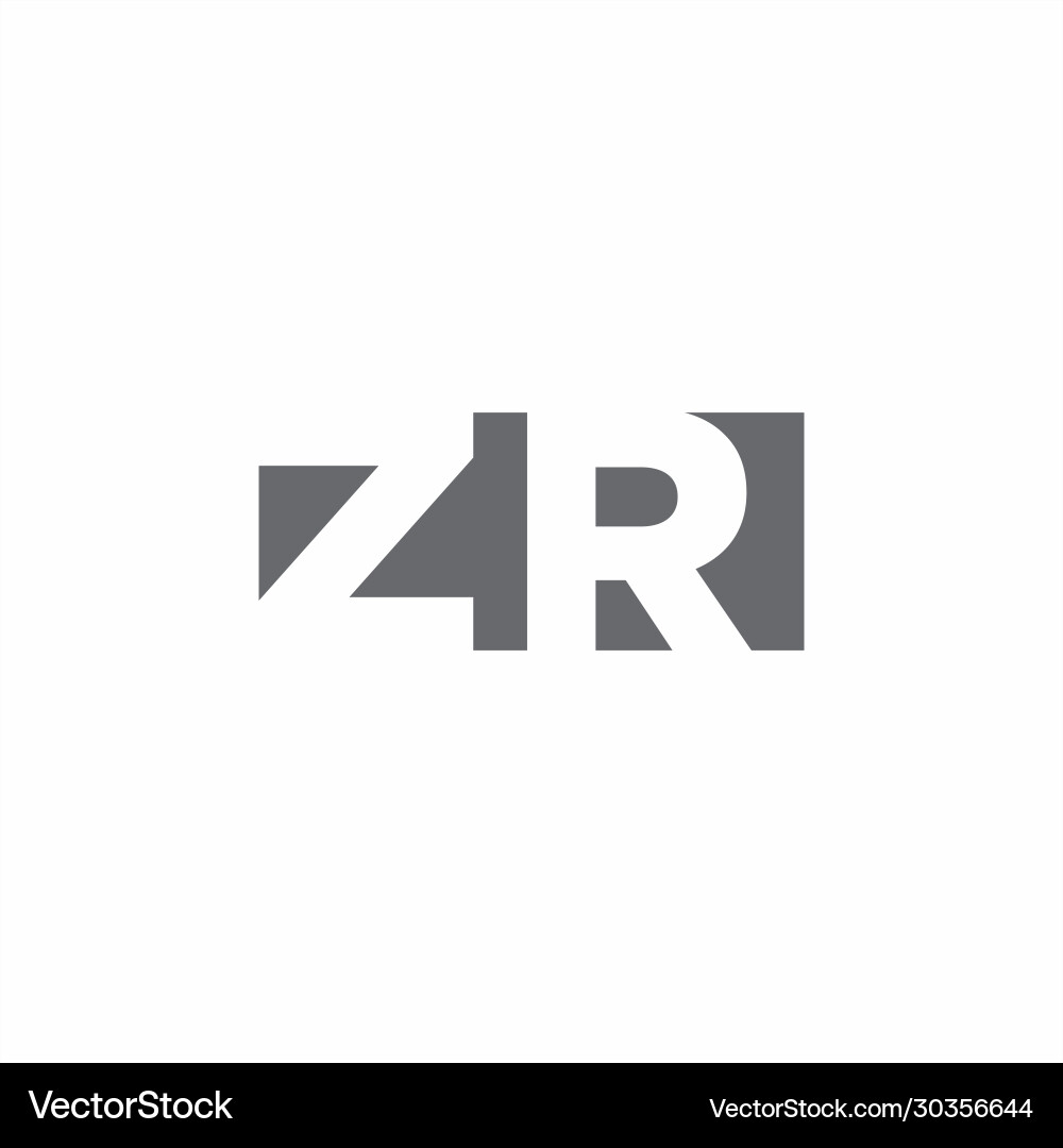 Zr logo monogram with negative space style design Vector Image