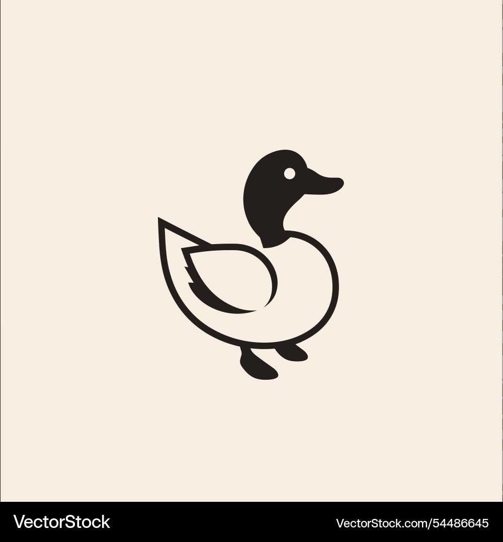 Duck with simple design and bold lines Duck with simple design and bold lines vector image