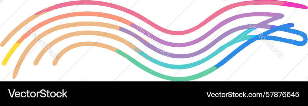 Dynamic rainbow wave graphic design generative ai vector image