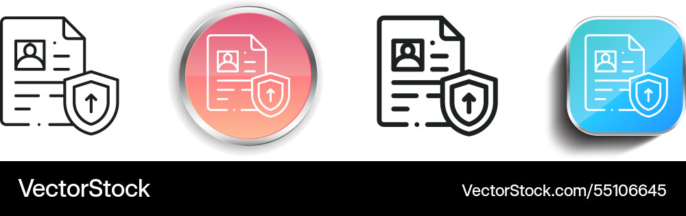 Insurance icon thin linear regular and button vector image