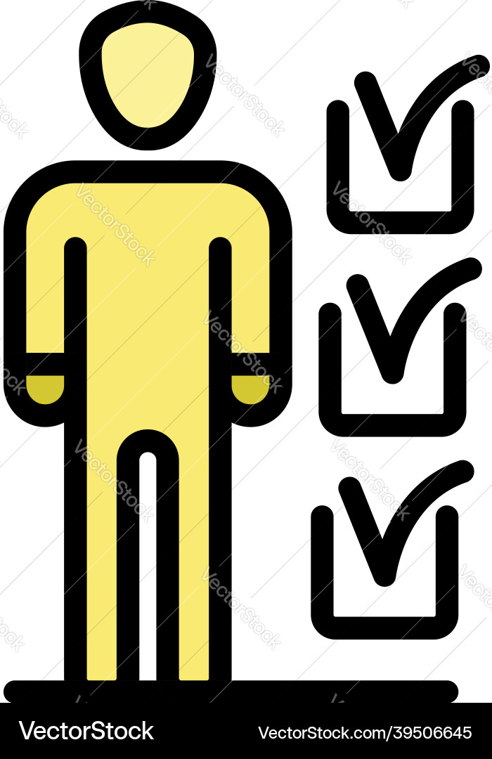 Man donate checklist icon color outline Man donate checklist icon color outline vector image