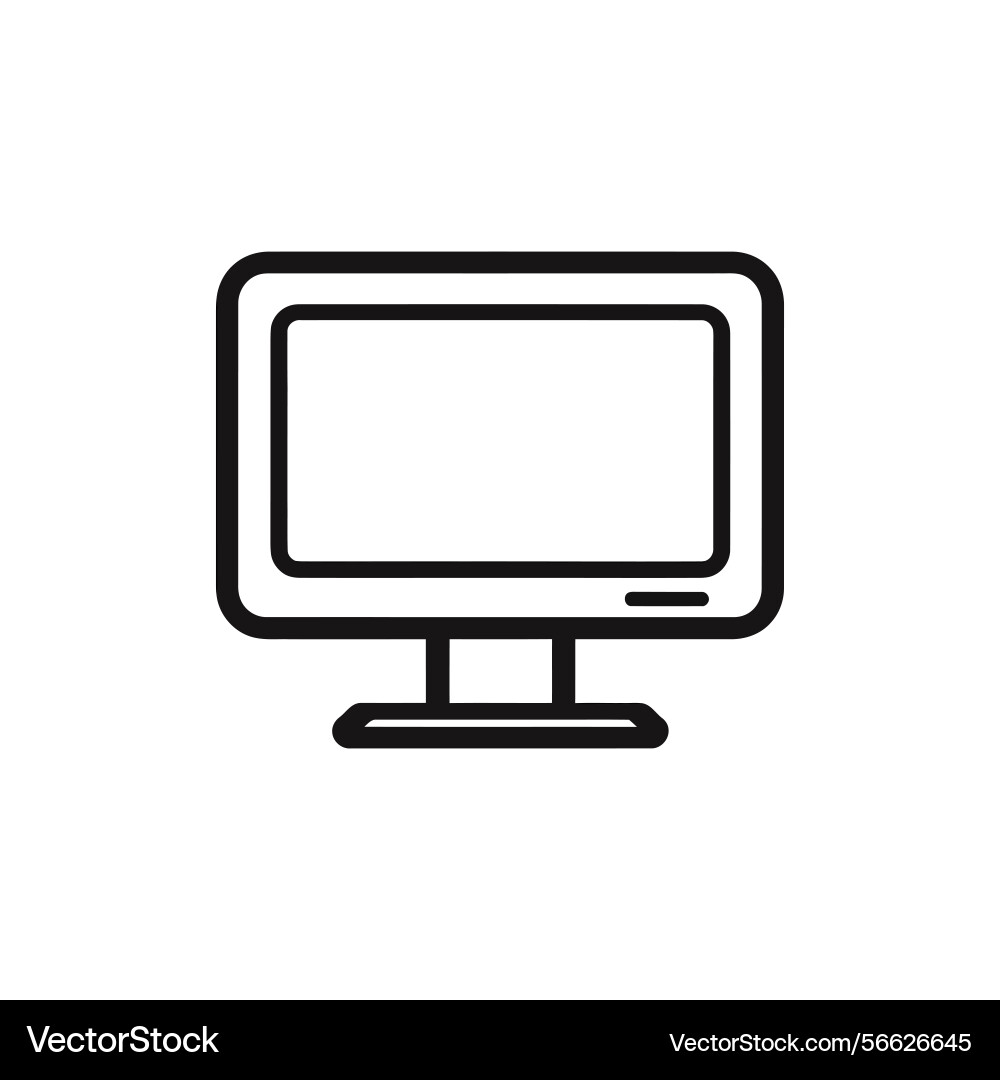 Monitor icon outline display screen technology Vector Image