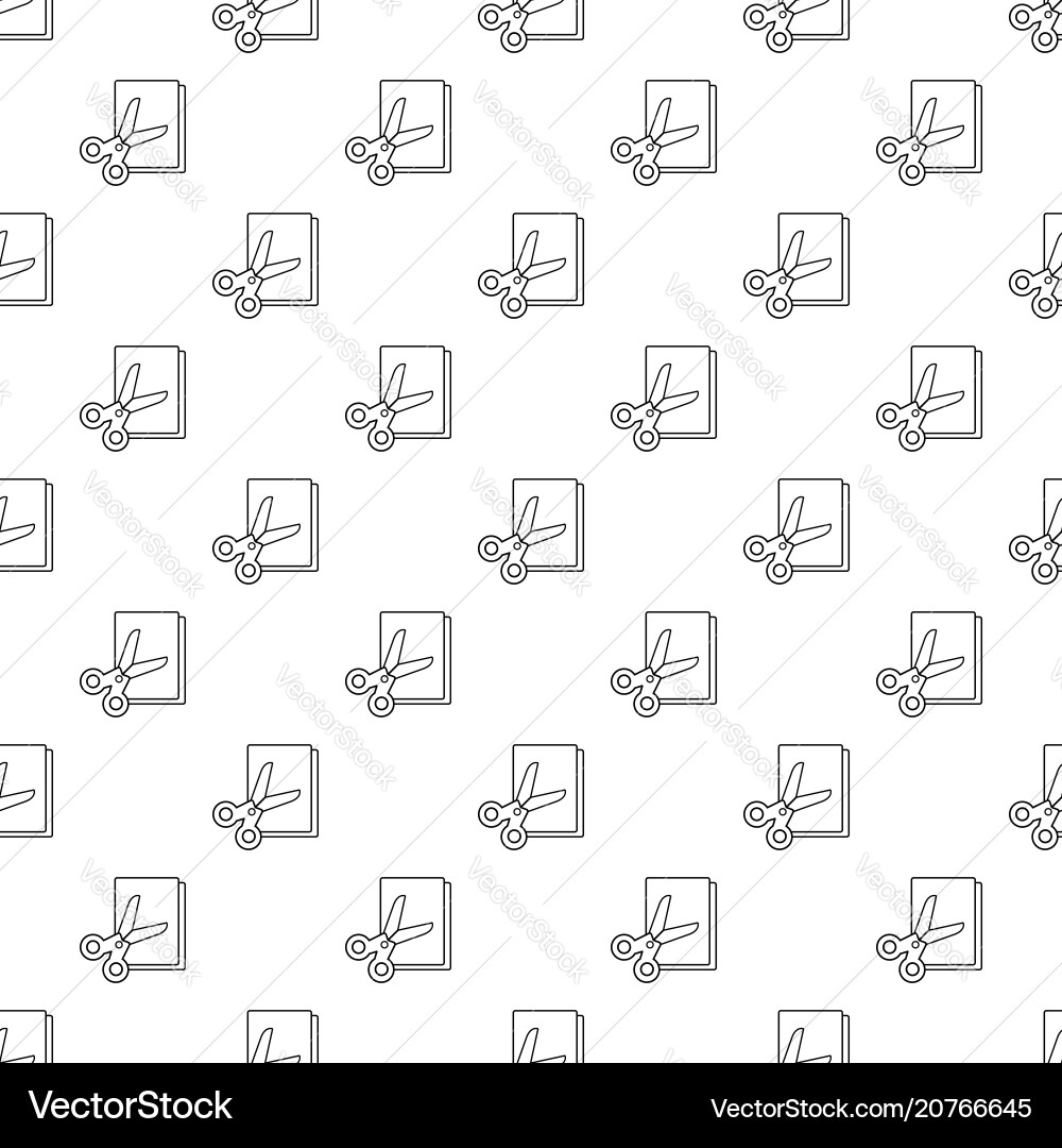 Scissors paper pattern seamless Vector Image