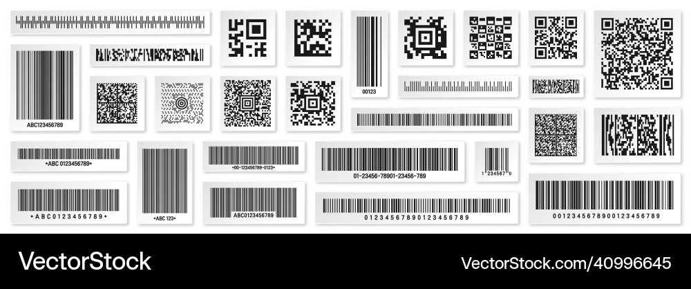 Set of product barcodes and qr codes Set of product barcodes and qr codes vector image
