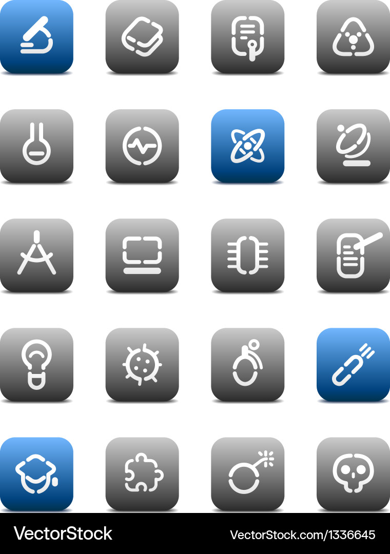 Stencil matt buttons for science Vector Image