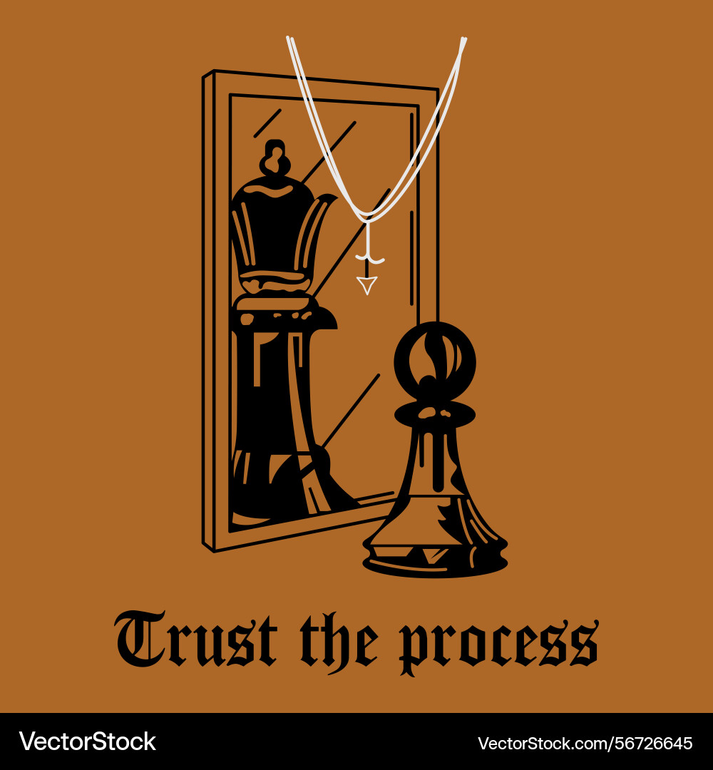 Trust the process minimal design with scales Vector Image