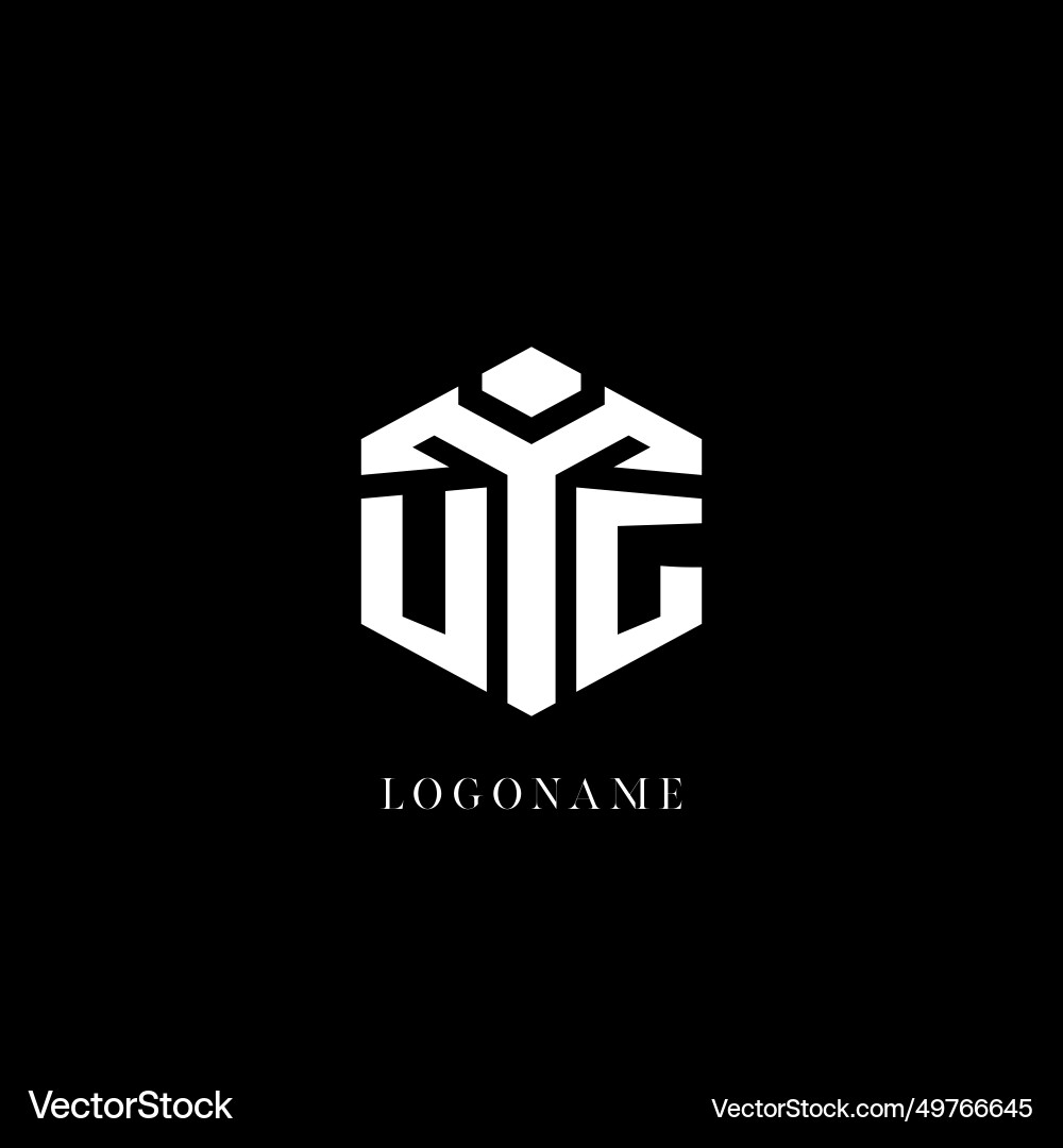 UG Initial Logo - Hexagon Shape vector image
