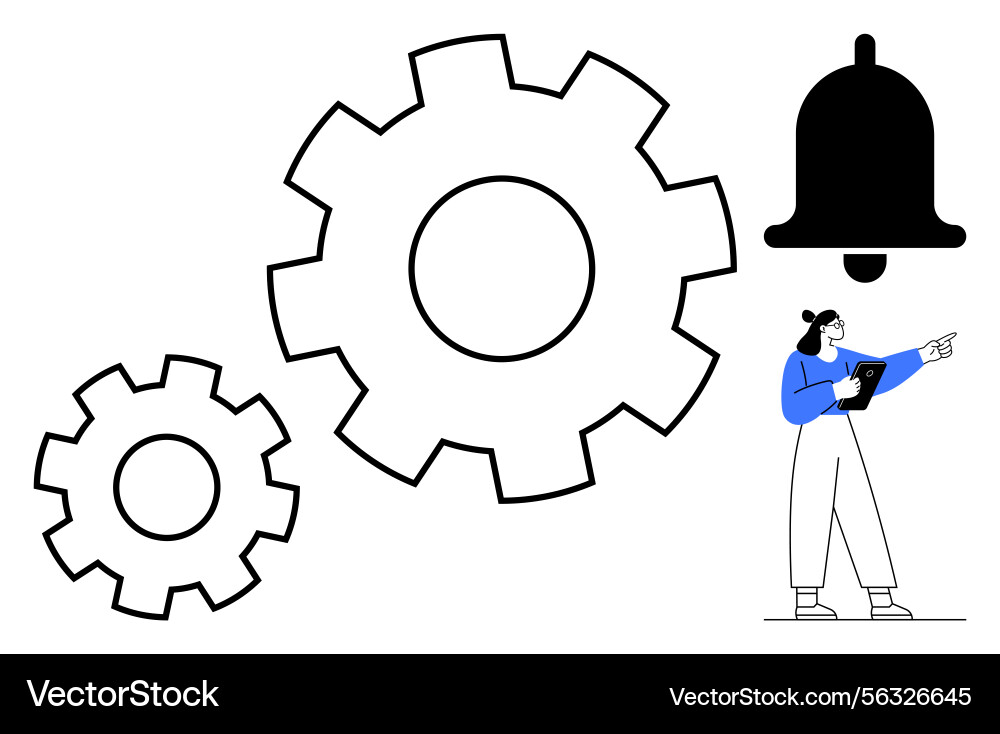 Workflow Management with Gears vector image