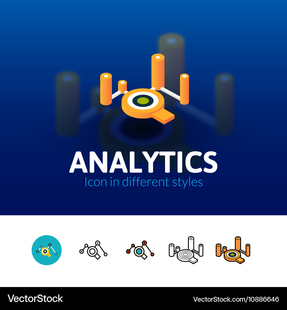 Analytics icon in different style Vector Image