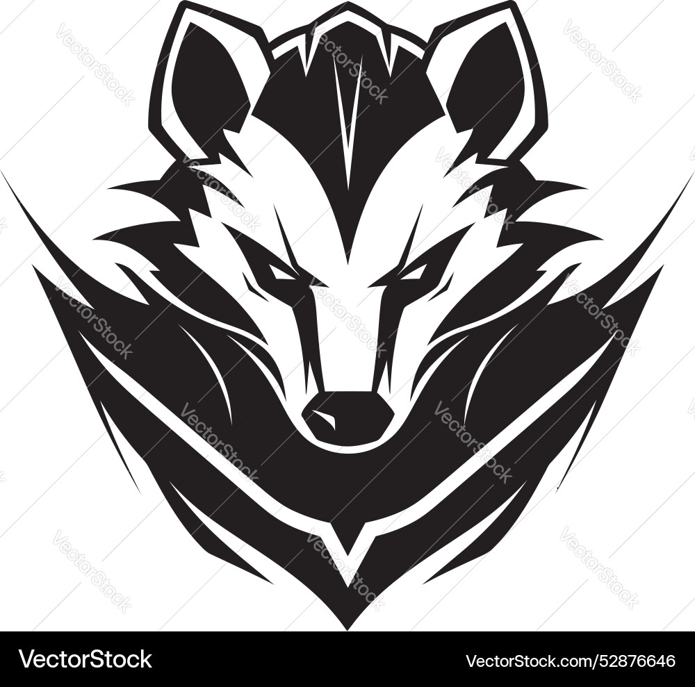 Badger monarchy badge fearless leader icon Badger monarchy badge fearless leader icon vector image