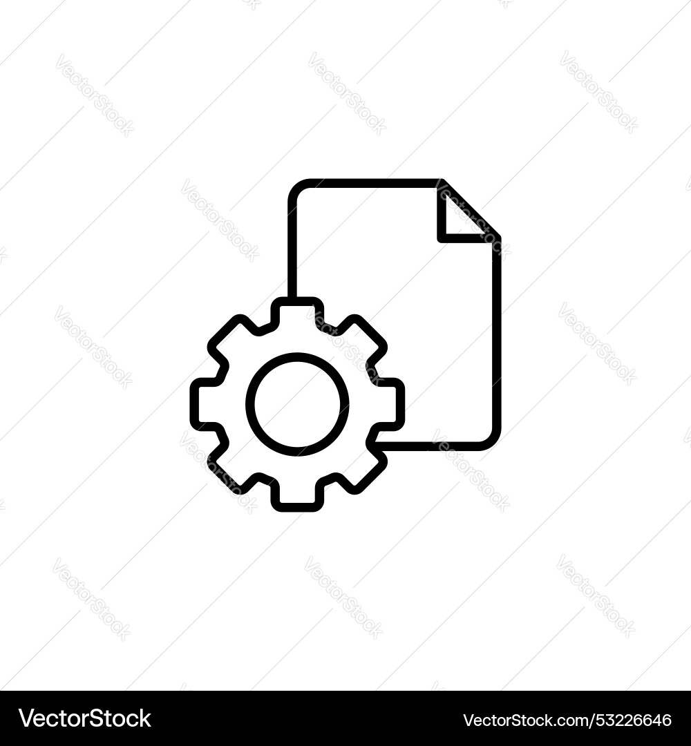Document settings icon set folder management Vector Image