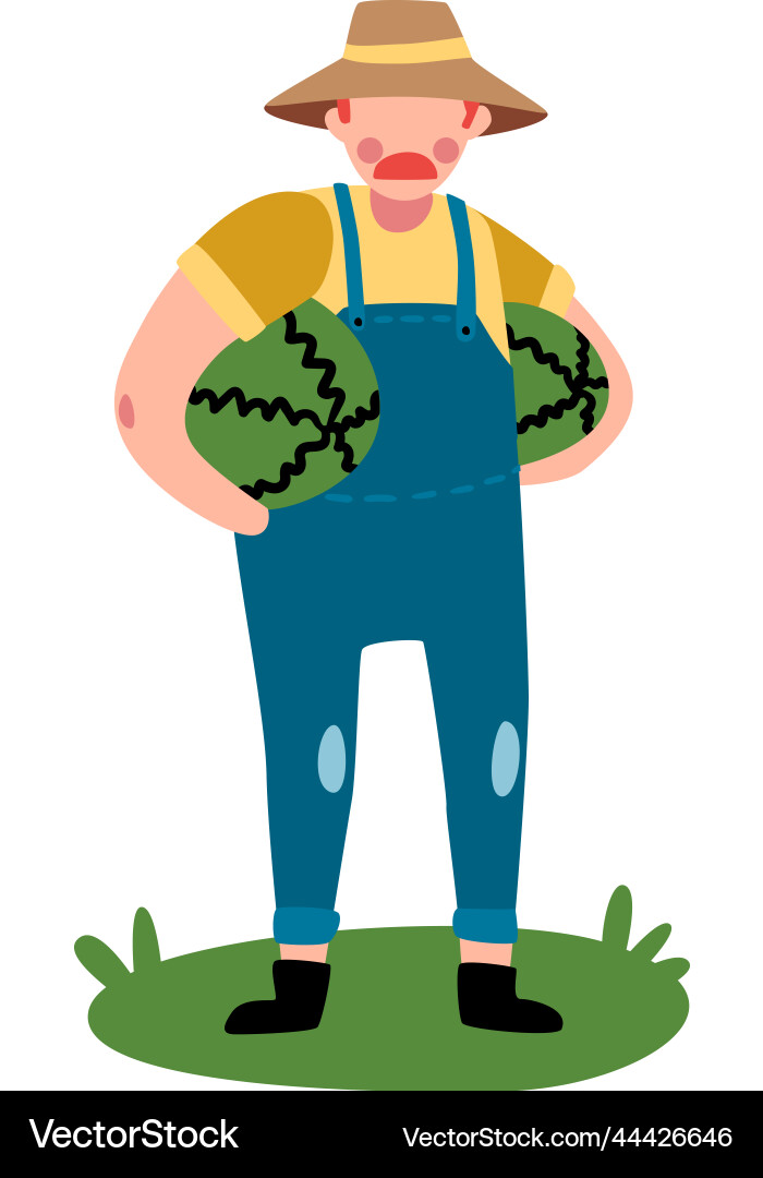 Farmer flat Royalty Free Vector Image - VectorStock