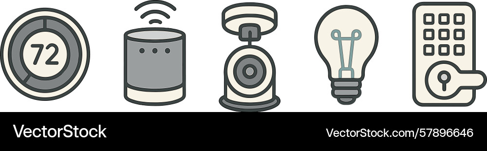 Home automation devices displaying temperature Home automation devices displaying temperature vector image