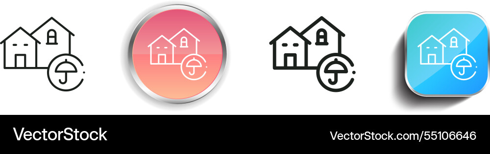 Insurance icon thin linear regular and button vector image