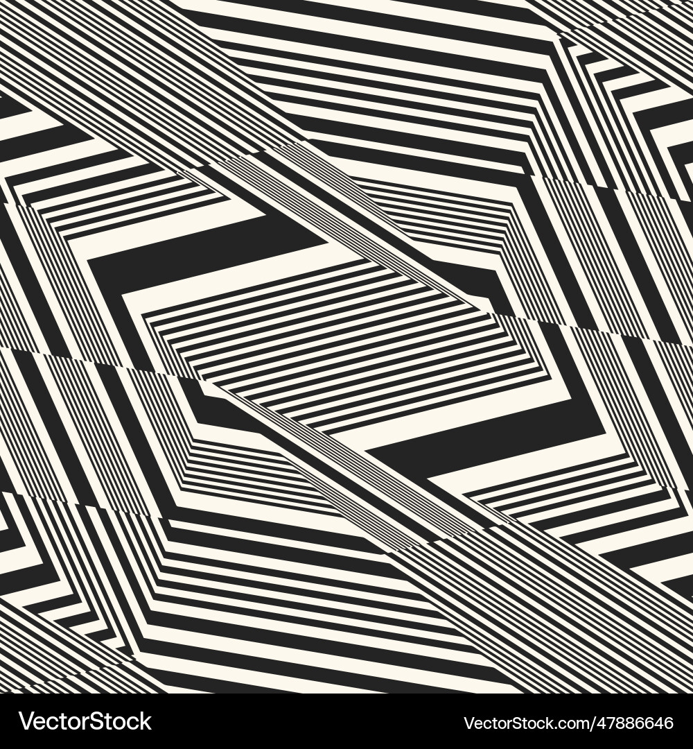 Monochrome distorted zigzag textured pattern Vector Image