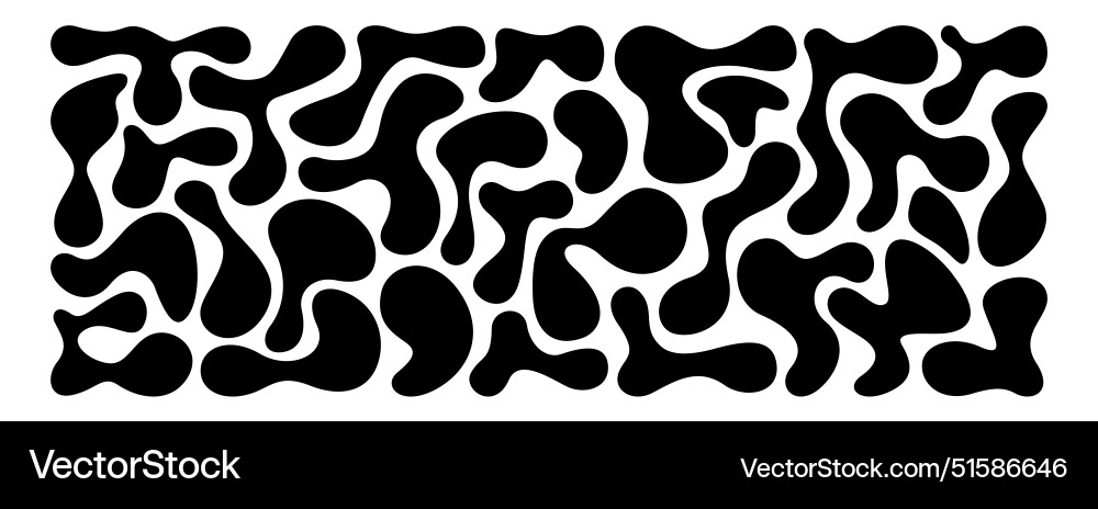 Set of black irregular blobs in liquid organic Set of black irregular blobs in liquid organic vector image