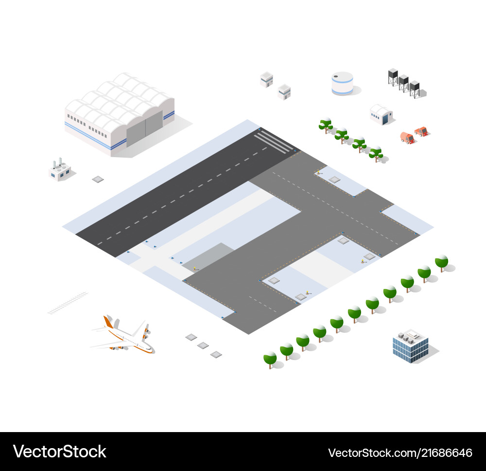 Set of isometric objects Set of isometric objects vector image