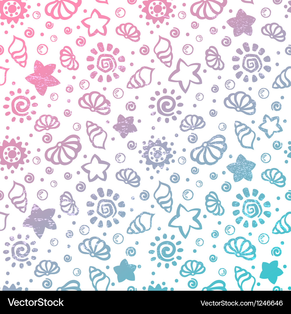 Summer shell pattern Royalty Free Vector Image
