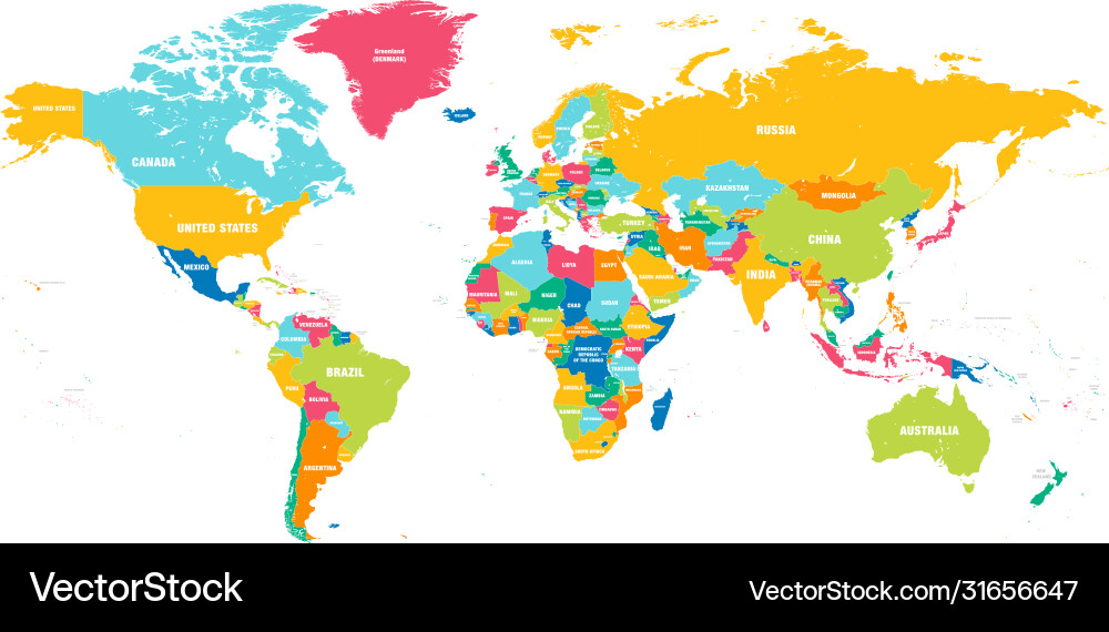 Detailed World Map Vector Image