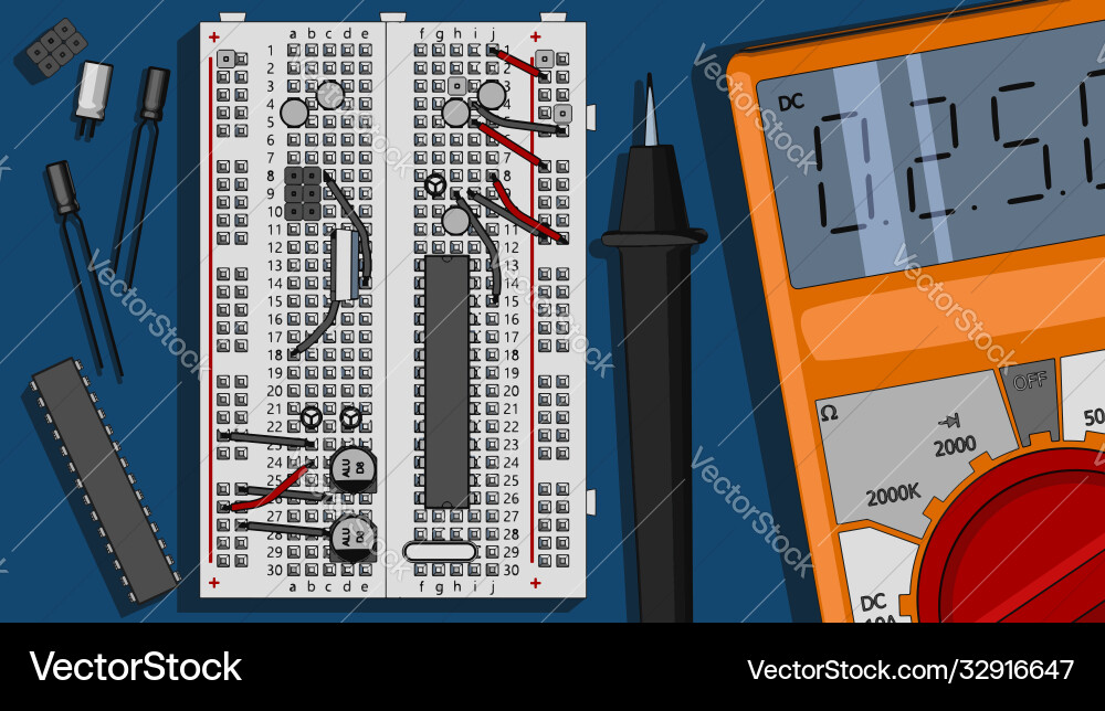 Electronics Components Kit Vector Image