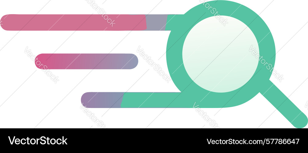 Fast search magnifying glass icon with lines Vector Image