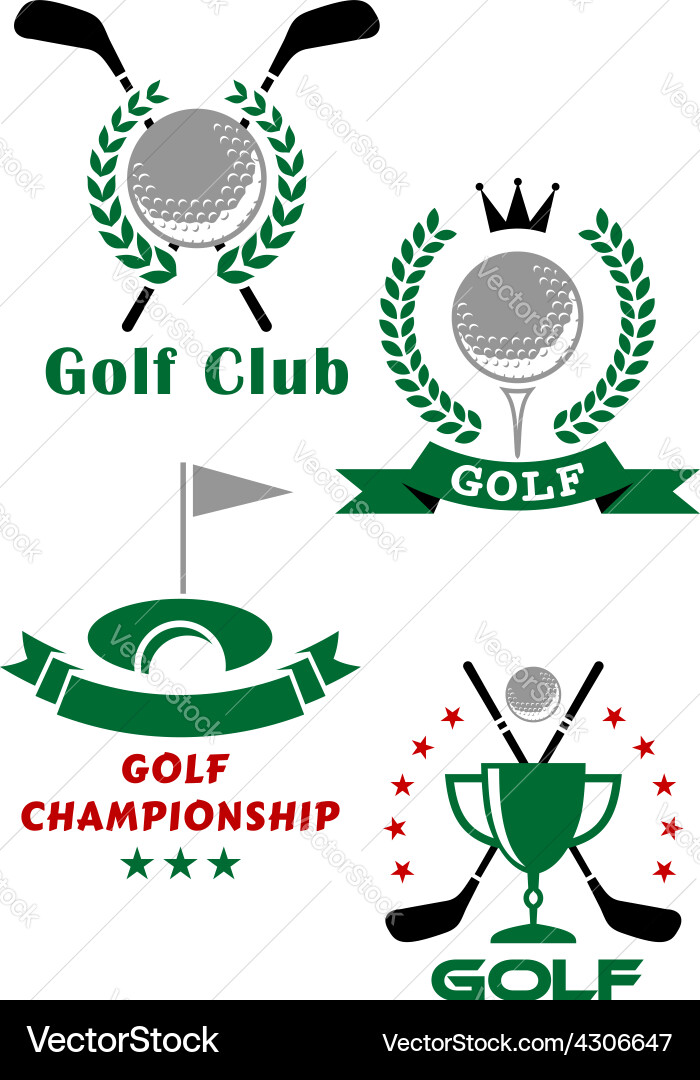 Golf Championship Awards & Symbols Vector Image