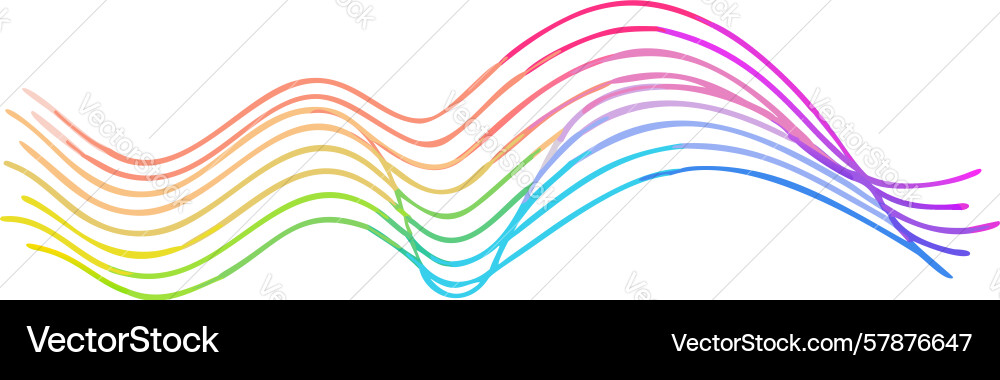 Gradient rainbow wave artwork design generative ai vector image