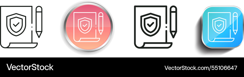 Insurance icon thin linear regular and button Insurance icon thin linear regular and button vector image