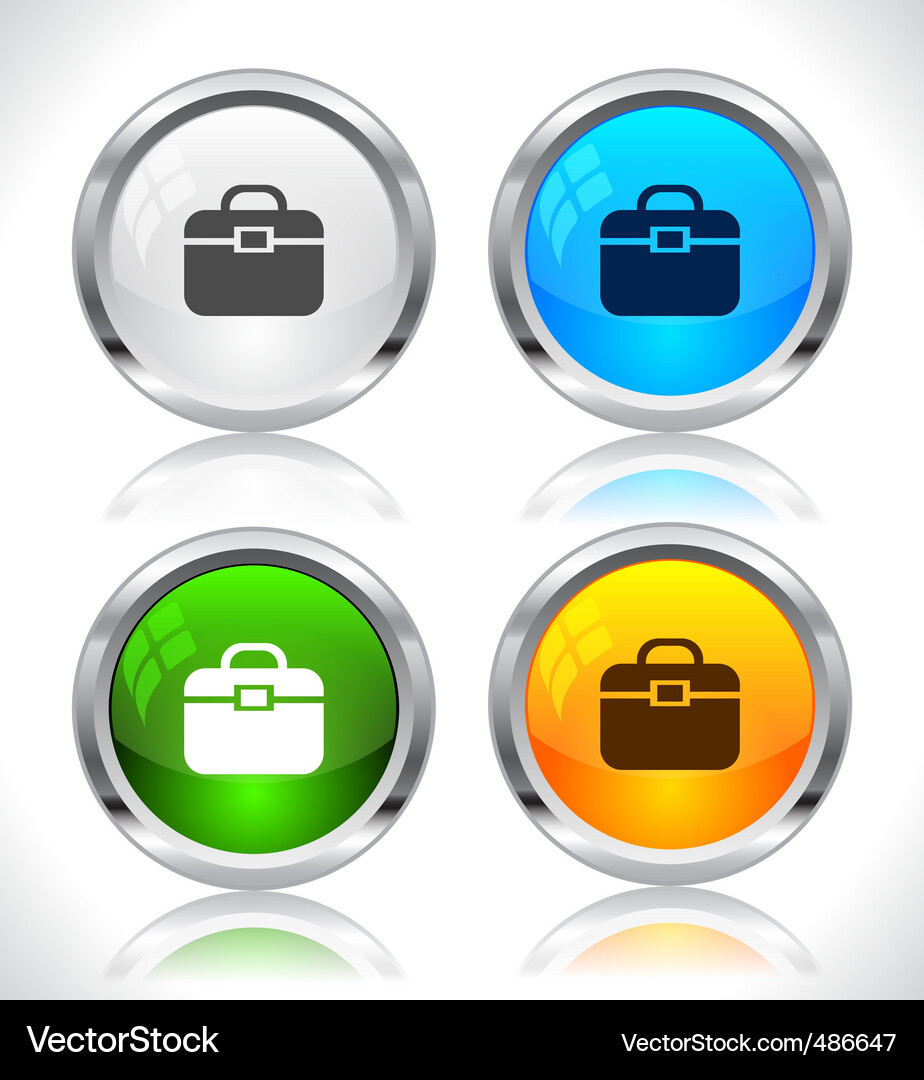 Metal web buttons Vector Image