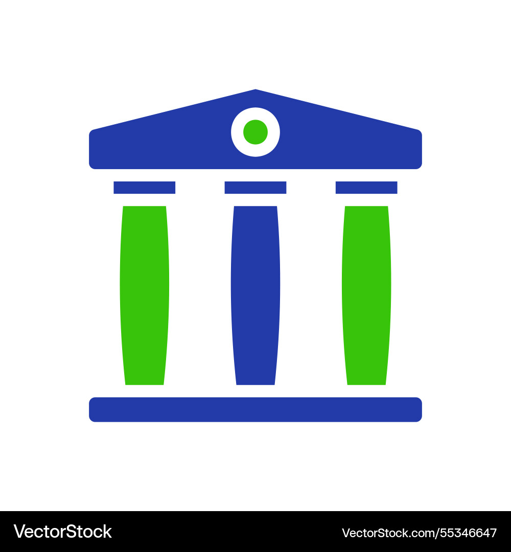 Minimalist icon of a classical building faade Vector Image